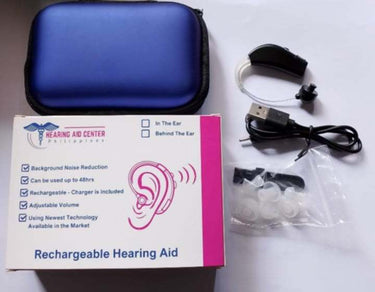 BTE Rechargeable Hearing Aid (USB Charger - Black)